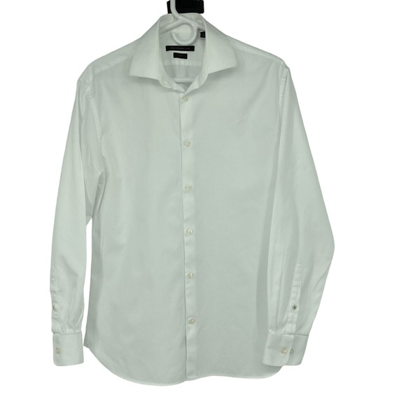 Chemise Homme DKNY Slim Fit 15 (32/33) Gris Marine à Pois - Très Bon état